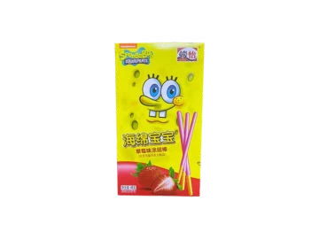 Junyi SpongeBob Strawberry Coated Sticks 48g CHN – Martigane