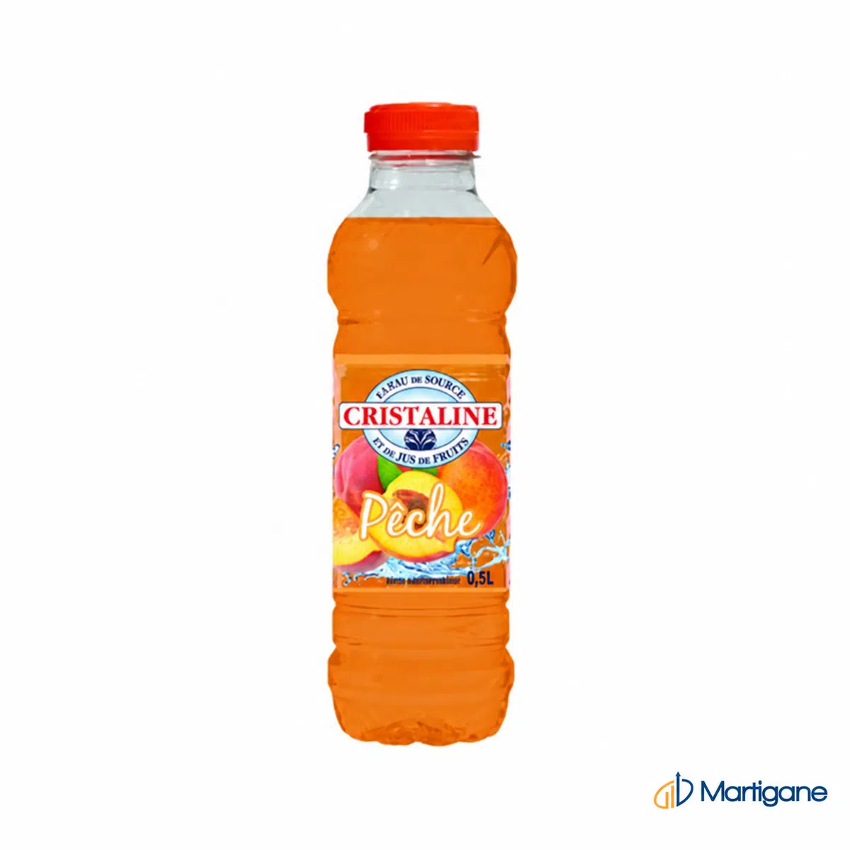 CRISTALINE Eau aromatisée pêche 50cL – Eaux – Martigane