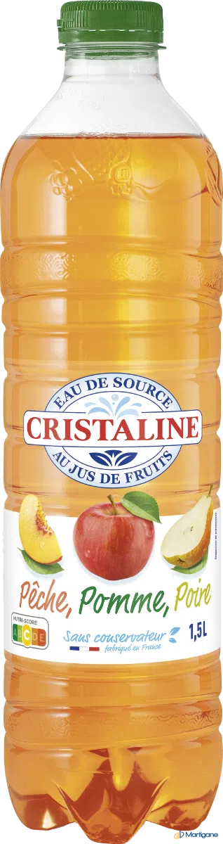 CRISTALINE Eau aromatisée pomme pêche poire 1,5L – Eaux – Martigane