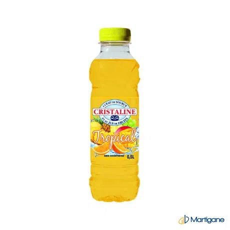 CRISTALINE Eau aromatisée tropical 50cL – Eaux – Martigane