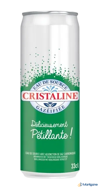 CRISTALINE Eau de source gazéifiée 33cL – Eaux – Martigane