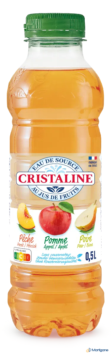 CRISTALINE - Eau jus pomme pêche poire 50cl – B2B Produkt bei Martigane