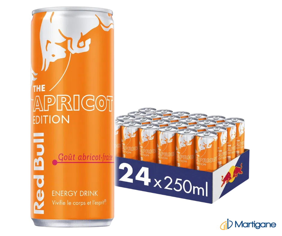 RED BULL Abricot et fraise Summer edition 25cLx 24 – Boissons énergétiques – Martigane
