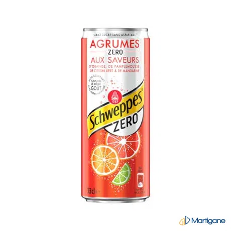 SCHWEPPES Agrumes zero 33cL – Soft drinks & refreshment beverages – Martigane