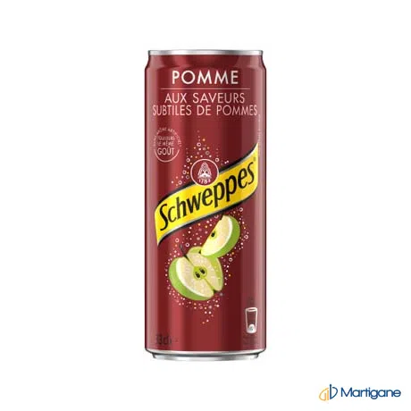 SCHWEPPES Pomme 33cL – Soft drinks & refreshment beverages – Martigane