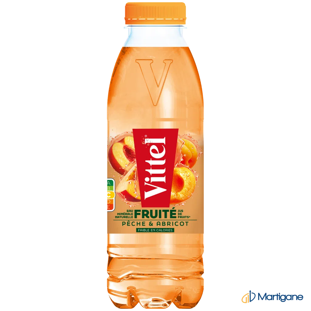 VITTEL - Eau fruitée pêche abricot 50cl – Wasser B2B