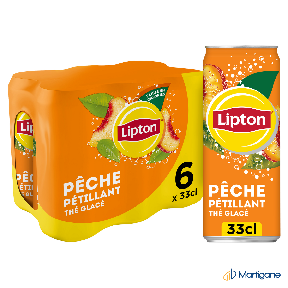 LIPTON - Ice tea pêche pétillant 33cl (6p x4)